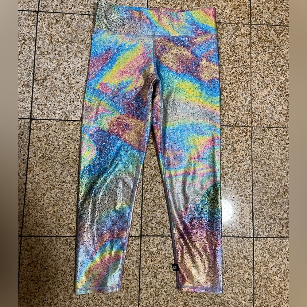 Terez Multicolor Raindrop Capri Leggings Size M